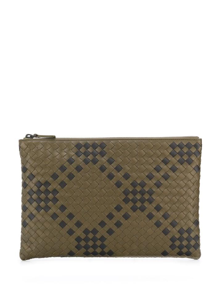 Bottega Veneta Intrecciato Medium Pouch - Green