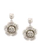 Oscar De La Renta Gardenia Drop Earrings - Grey