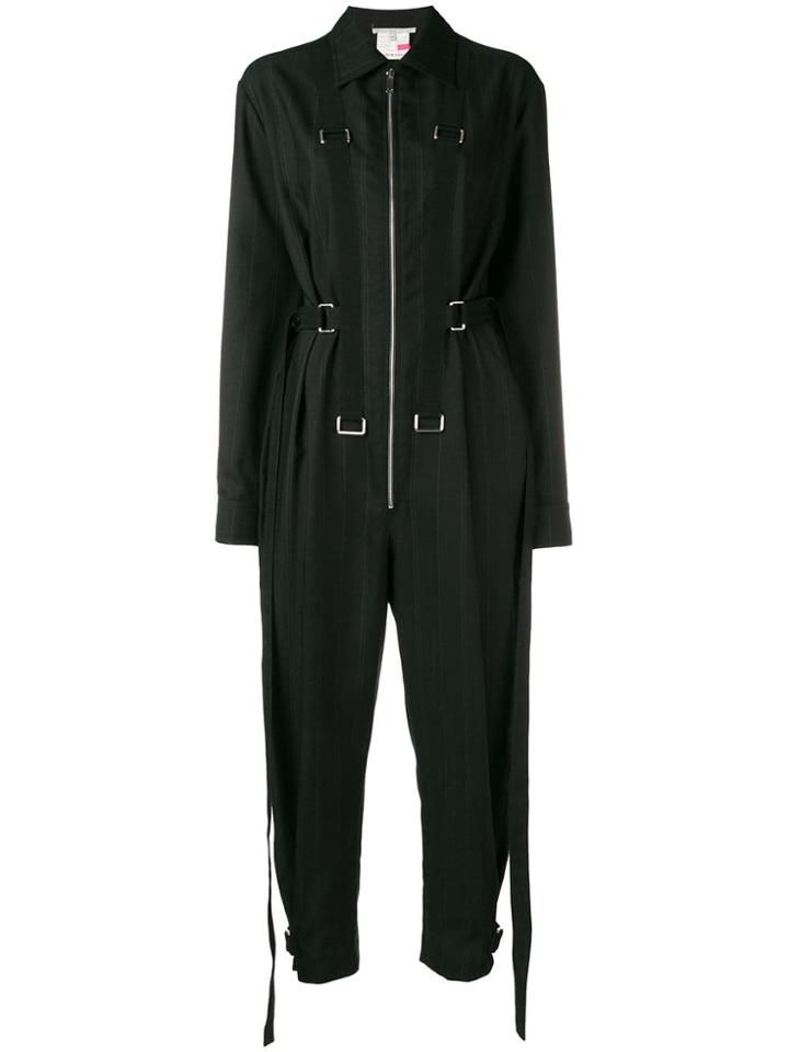 Stella Mccartney Zip-up Striped Jumpsuit - Black