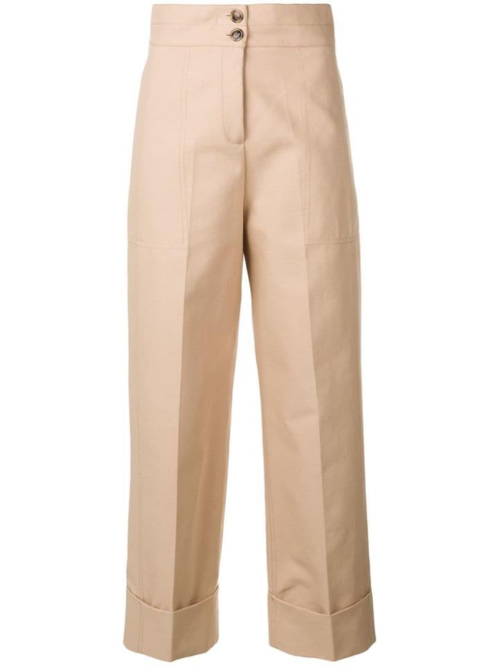 Twin-set High Rise Straight Legs - Neutrals