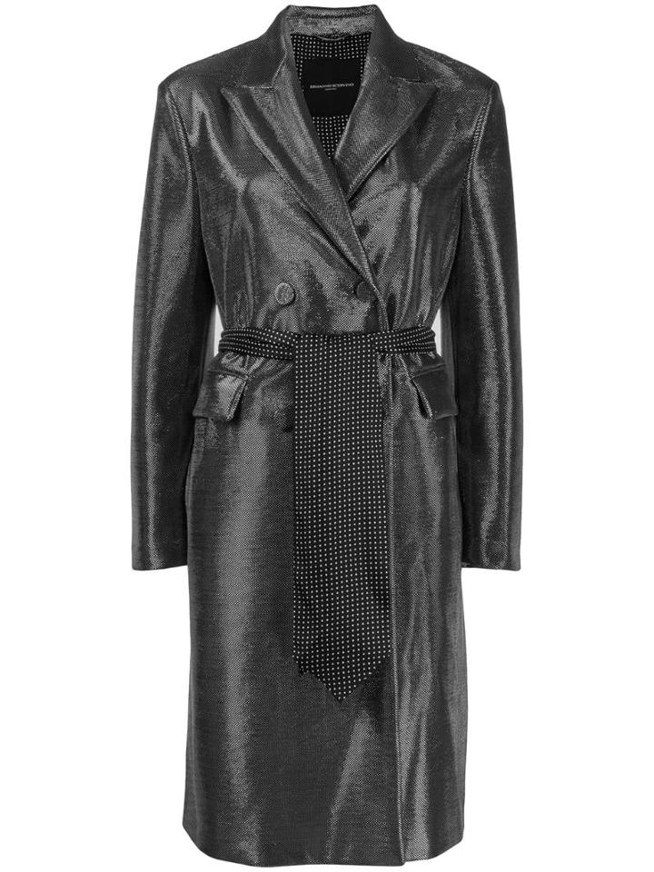 Ermanno Scervino Metallic Trench Coat - Silver