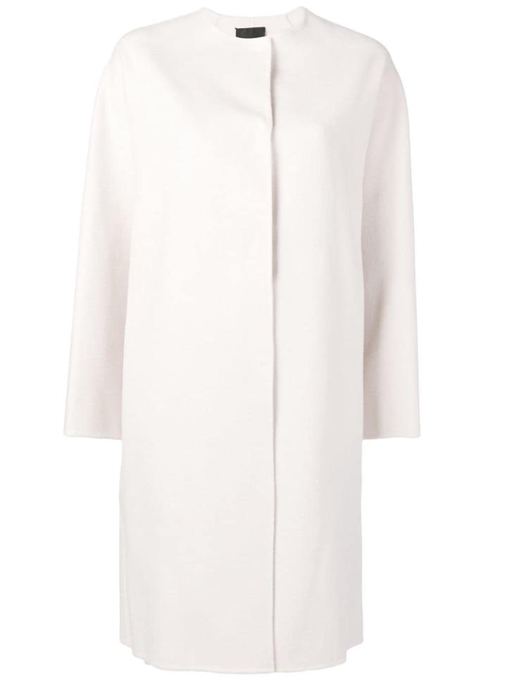Theory Buttoned Single Breasted Coat - White