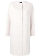 Theory Buttoned Single Breasted Coat - White