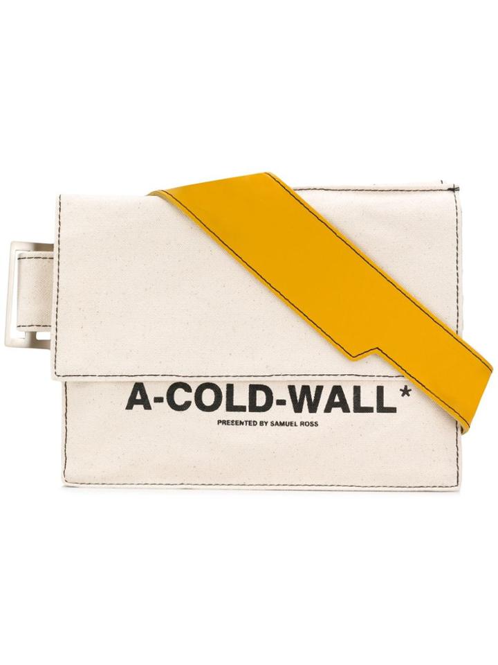 A-cold-wall* Logo Print Shoulder Bag - Neutrals