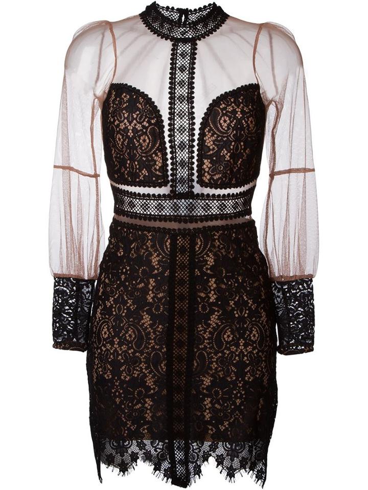 For Love And Lemons Sheer Panel Lace Dress