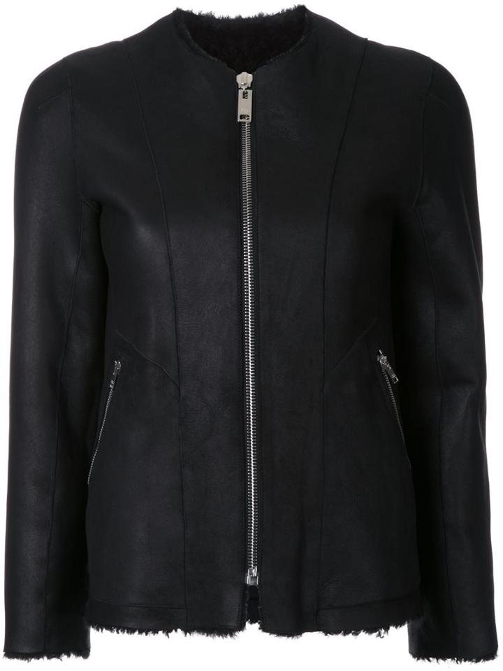Isabel Marant Collarless Jacket, Women's, Size: 36, Black, Lama Fur