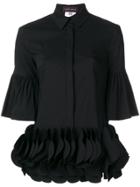 Talbot Runhof Palissy Floral Applique Shirt - Black