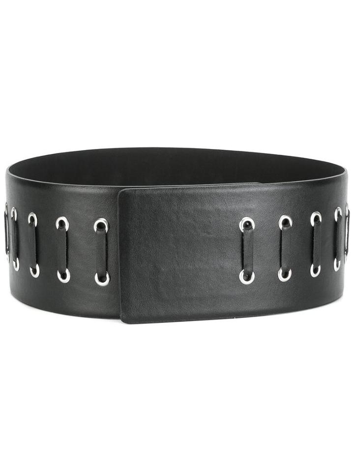 Plein Sud Lace-up Belt, Women's, Size: Medium, Black, Leather