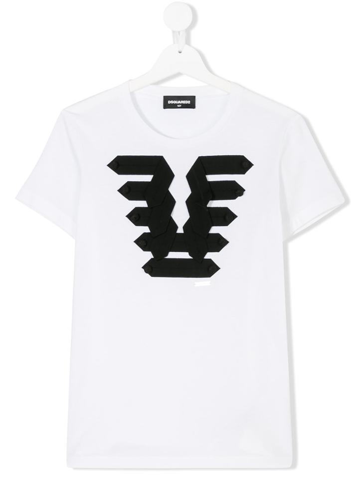 Dsquared2 Kids Button Detail T-shirt - White