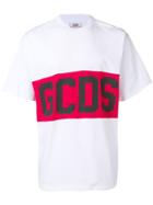 Gcds Logo Stripe Print T-shirt - White