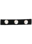 Salvatore Ferragamo - Pear-embellished Hair Clip - Women - Cotton - One Size, Black, Cotton