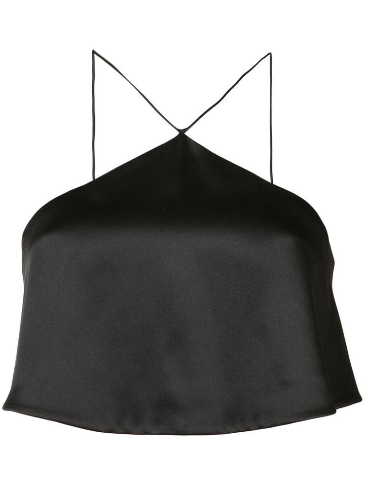 Brandon Maxwell - Shift Crop Top - Women - Silk - 6, Black, Silk