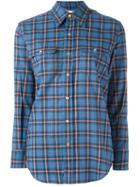 Saint Laurent 70's Collar Western Shirt, Women's, Size: Small, Blue, Cotton