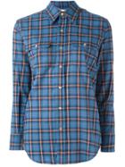 Saint Laurent 70's Collar Western Shirt, Women's, Size: Small, Blue, Cotton