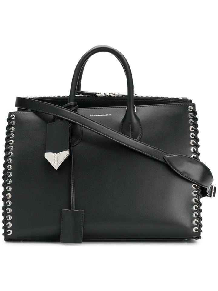 Calvin Klein 205w39nyc Woven Detail Tote - Black