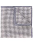 Eleventy Houndstooth Pocket Square, Men's, Nude/neutrals, Wool