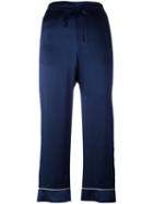 P.a.r.o.s.h. Sijama Cropped Trousers, Women's, Blue, Silk