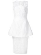 Christian Siriano Peplum Waist Dress, Women's, Size: 8, White, Polyester