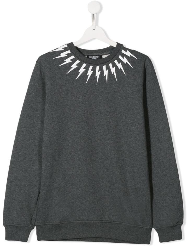 Neil Barrett Kids Teen Lightning Bolt Sweater - Grey