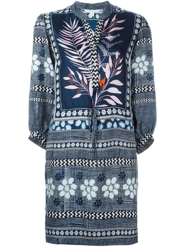 Diane Von Furstenberg Chrystie Dress, Women's, Size: 10, Blue, Silk