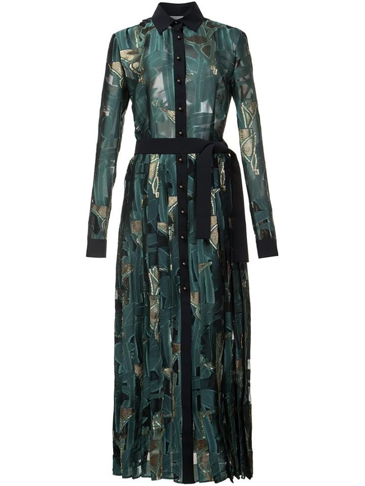Emanuel Ungaro Leaf Print Shirt Dress