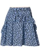 No21 Star Print Ruffle Skirt - Blue