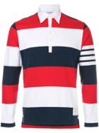 Thom Browne Rugby Stripe Relaxed Fit Long Sleeve Polo - Multicolour