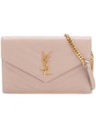 Saint Laurent Envelope Shoulder Bag, Women's, Pink/purple, Calf Leather