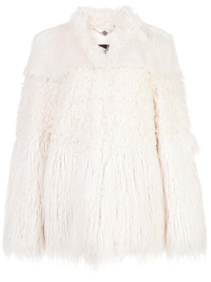 Marc Cain Faux Fur Oversized Coat - Nude & Neutrals