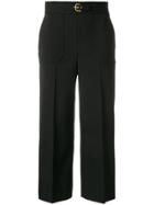 Red Valentino Loose Fit Cropped Trousers - Black