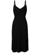 Elizabeth And James - V-neck Flared Dress - Women - Nylon/spandex/elastane/viscose - M, Black, Nylon/spandex/elastane/viscose