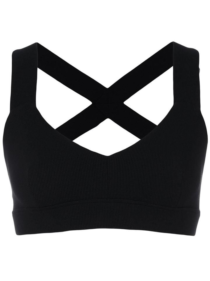 No Ka' Oi Crossed Back Sports Bra - Black