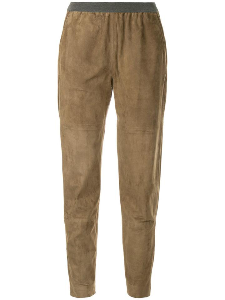 Fabiana Filippi Faux Suede Trousers - Brown