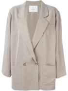 Carolina Ritzler Double Breasted Oversized Jacket - Nude & Neutrals
