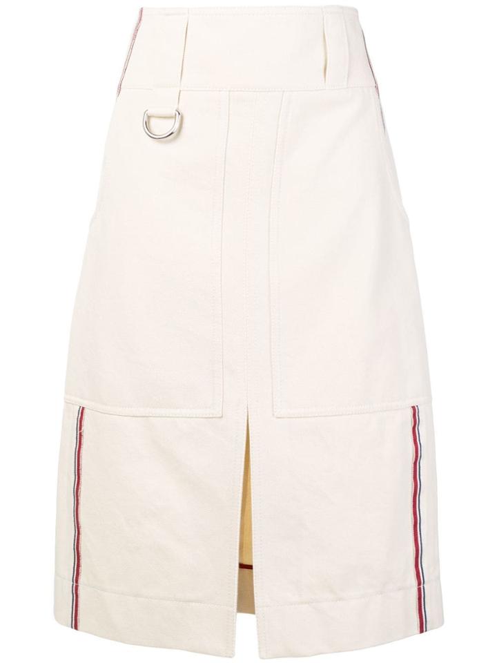 Burberry Striped Denim Skirt - White