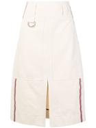 Burberry Striped Denim Skirt - White