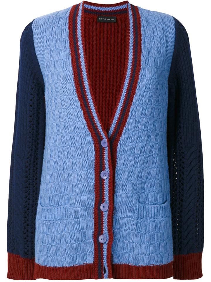 Etro Colour-block Knitted Cardigan - Multicolour