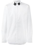 Neil Barrett Geometric Detail Collar Shirt, Men's, Size: 41, White, Cotton