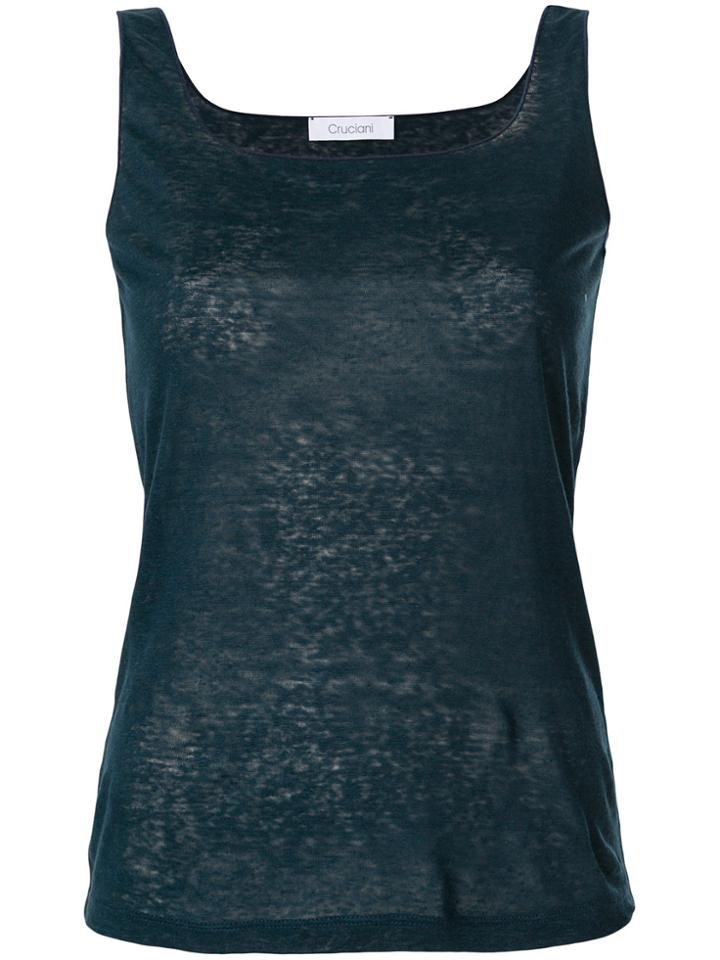 Cruciani Square Neck Vest - Blue