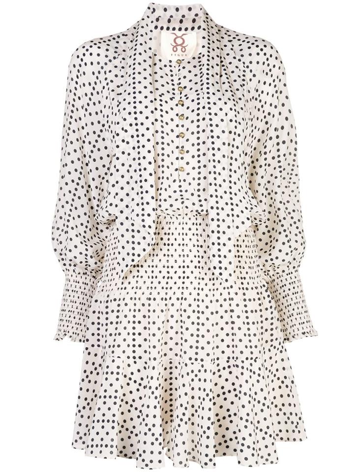 Figue Carlita Dotted Mini Dress - White