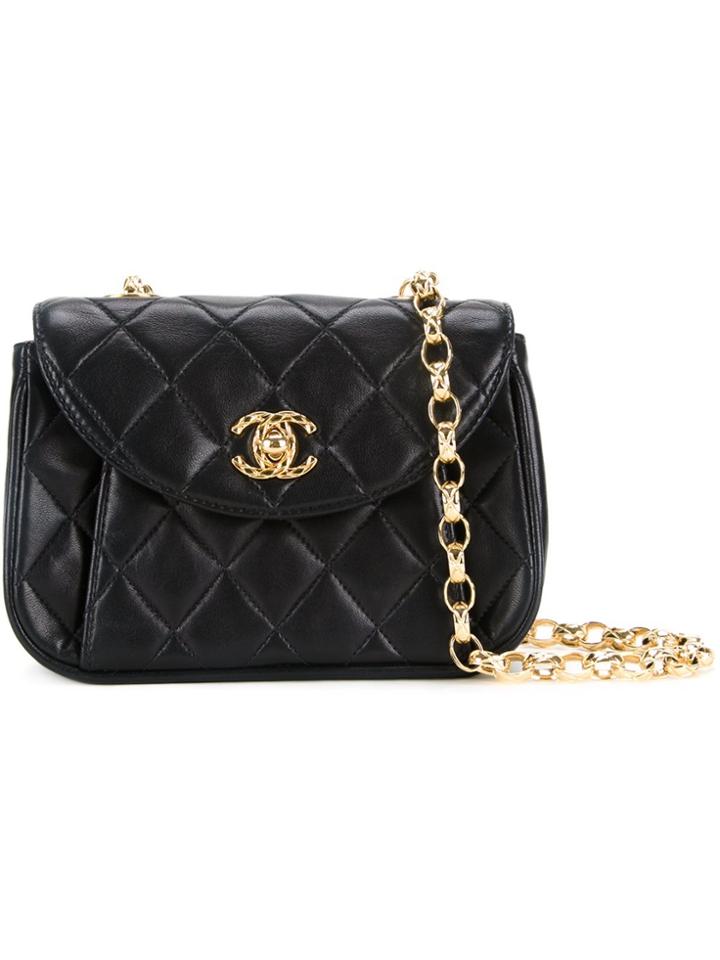 Chanel Vintage Small Quilted Shoulder Bag - Black