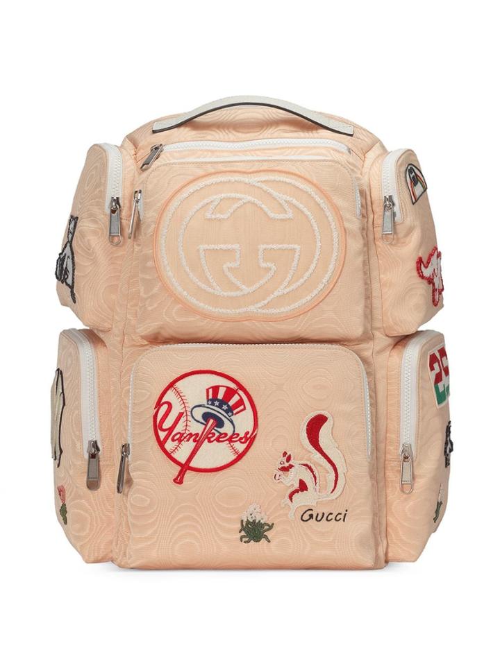 Gucci Large Backpack With Ny Yankees&trade; Patches - Nude & Neutrals