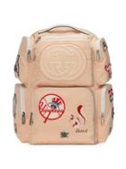 Gucci Large Backpack With Ny Yankees&trade; Patches - Nude & Neutrals