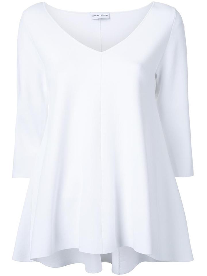 Scanlan Theodore Micro Crepe Trapeze Sweater, Women's, Size: S/m, White, Viscose