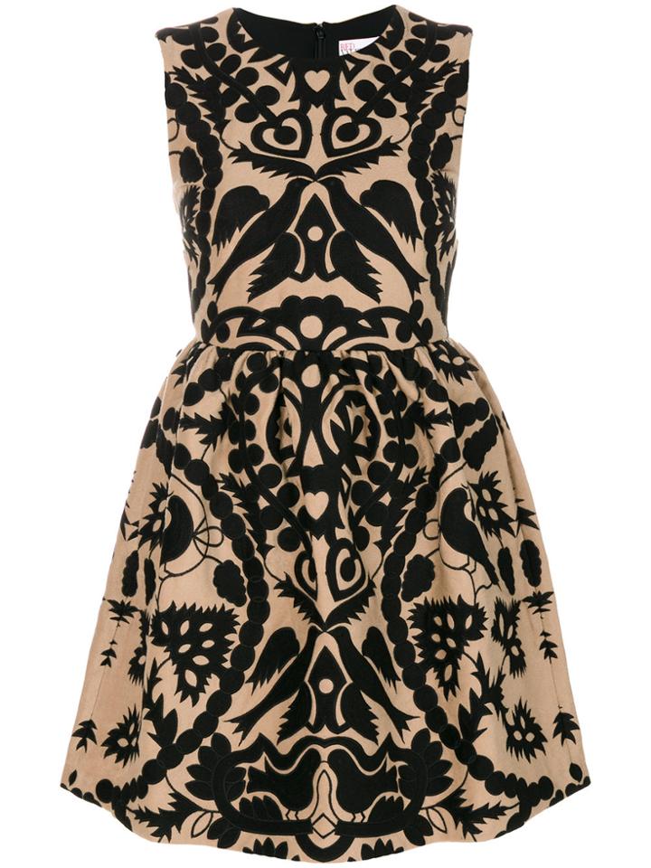 Red Valentino Baroque Print Mini Dress - Nude & Neutrals