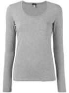 Armani Jeans - Classic Sweater - Women - Cotton/spandex/elastane - 38, Grey, Cotton/spandex/elastane