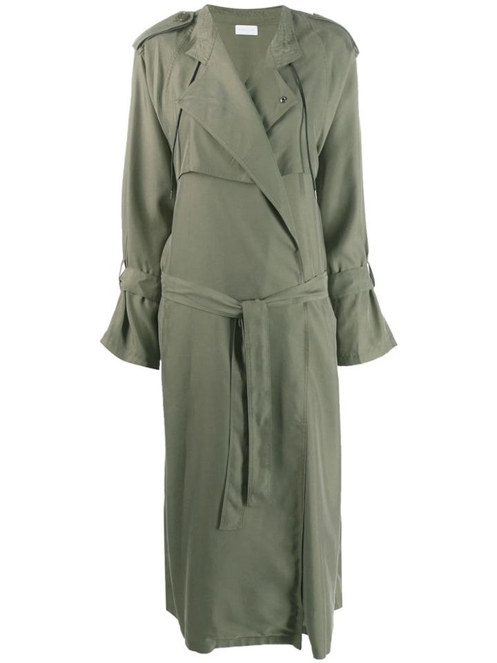 John Elliott Belted Trench Coat - Green