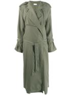 John Elliott Belted Trench Coat - Green