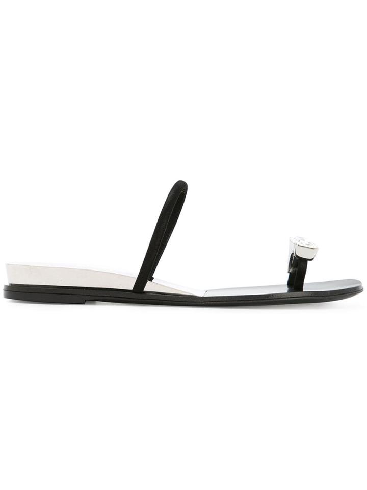 Casadei Embellished Toe Sandals - Black