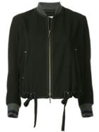 Ujoh Contrast Cuff Bomber Jacket - Black